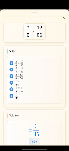 Fraction Calculator ekran görüntüsü