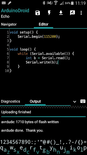 ArduinoDroid - Arduino/ESP IDE ekran görüntüsü
