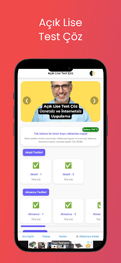 Açık Lise Test Çöz ekran görüntüsü