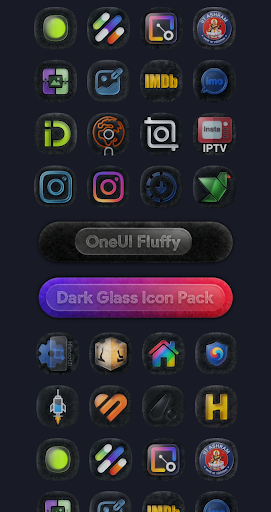 OneUI Fluffy Dark Glass Icons ekran görüntüsü