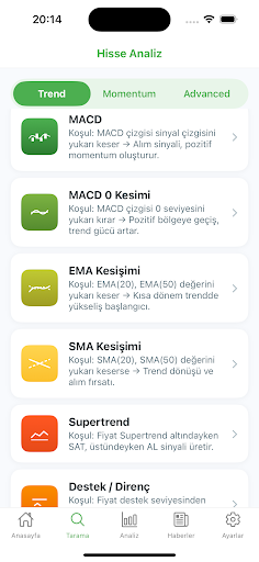 ProBorsa - Hisse Tarama Modülü ekran görüntüsü