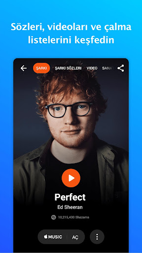 Shazam: şarkı bulma programı ekran görüntüsü
