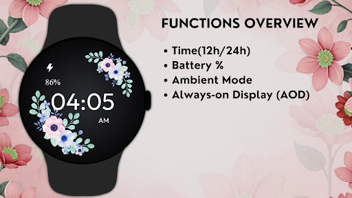 Floral WatchFace - FLOR-06 ekran görüntüsü