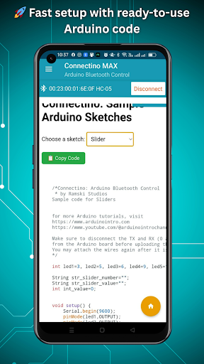 Connectino: Arduino Bluetooth ekran görüntüsü
