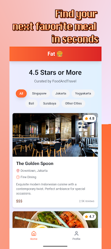 Fat: 4.5+ Star Restaurants ekran görüntüsü