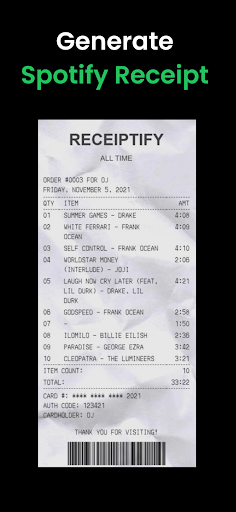 Stats for Spotify - Receiptify ekran görüntüsü
