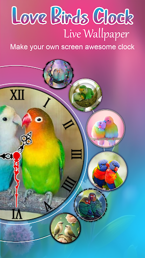 Love Bird Clock Live Wallpaper ekran görüntüsü