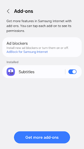 Samsung Internet Browser ekran görüntüsü