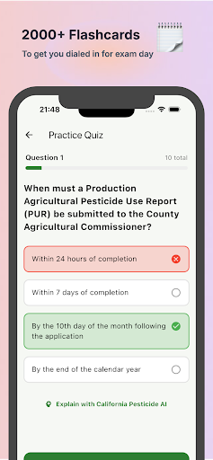 CA Pesticide Applicator Exam ekran görüntüsü