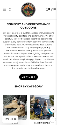 Out Cast Gear Co ekran görüntüsü