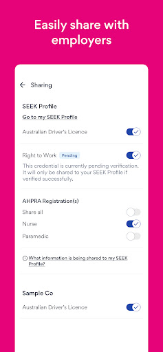 SEEK Pass ekran görüntüsü