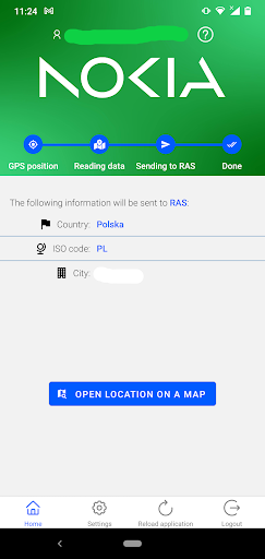 Nokia RAS Geolocation ekran görüntüsü