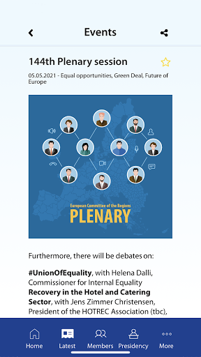EU Committee of the Regions ekran görüntüsü
