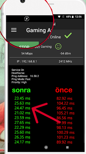 Mobil Oyunculuk Ping: Anti Lag ekran görüntüsü