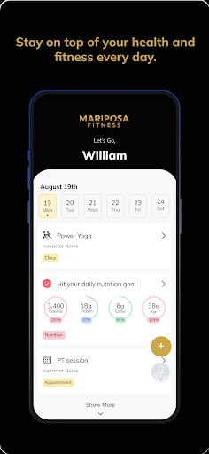 Mariposa Fitness ekran görüntüsü