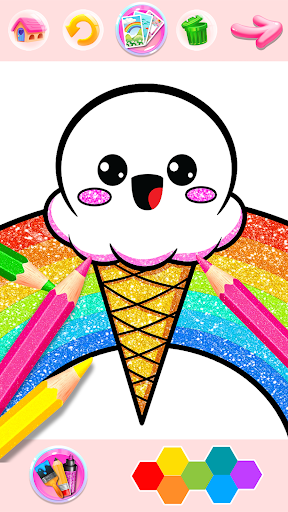 Rainbow Glitter Coloring Book ekran görüntüsü