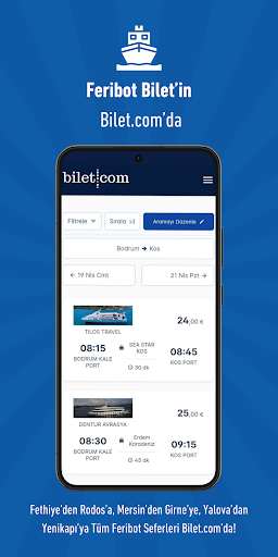 Bilet.com: Uçak Otobüs Feribot ekran görüntüsü