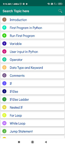 Python Programming App ekran görüntüsü