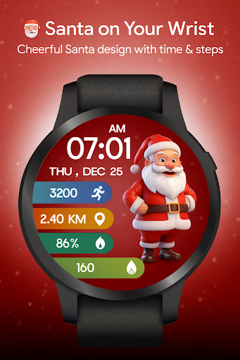 Animated Santa WatchFace -Wear ekran görüntüsü
