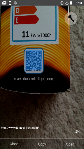 QR reader ekran görüntüsü