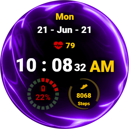 Fluid Purple Watch Face ekran görüntüsü