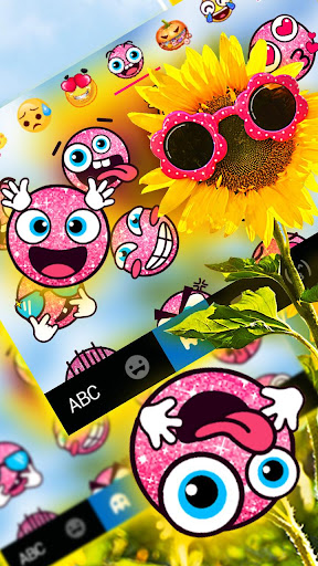 Sunglass Sunflower Klavye Tema ekran görüntüsü