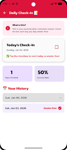 Smoking Quit Tracker ekran görüntüsü