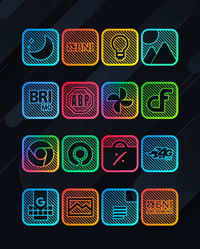 Lines Square - Neon icon Pack ekran görüntüsü