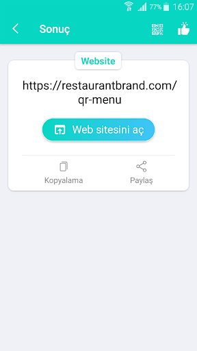 Kare kod ve Barkod Okuyucu ekran görüntüsü