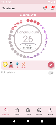 WomanLog Pro Takvim ekran görüntüsü
