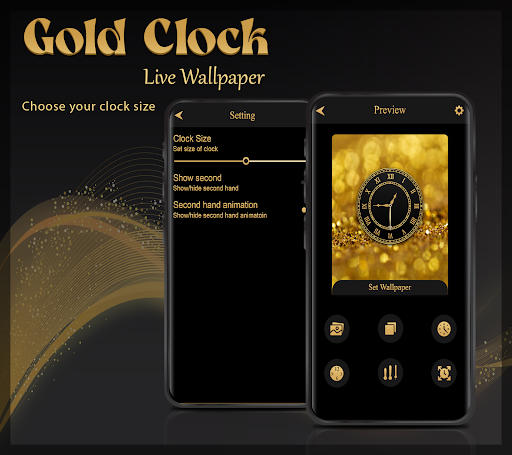 Gold Clock Live Wallpaper ekran görüntüsü