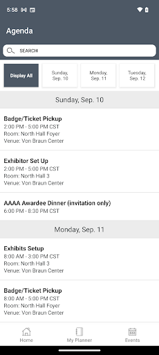 AAAA Events ekran görüntüsü