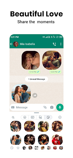 Romantic Stickers WASticker.ly ekran görüntüsü