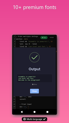 Assembly Compiler, IDE & AI ekran görüntüsü