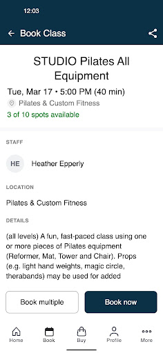 Pilates & Custom Fitness ekran görüntüsü