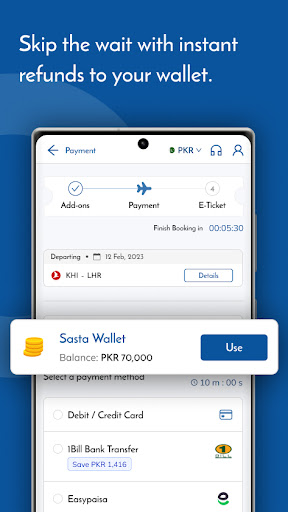Sastaticket.pk Flights, Bus ekran görüntüsü