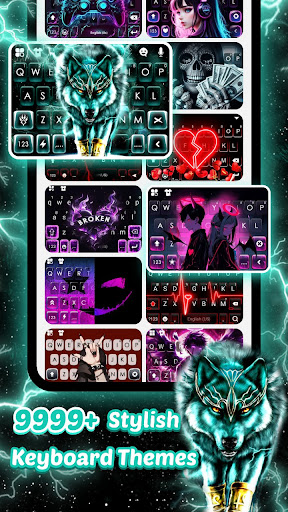 Thunder Neon Wolf Tema ekran görüntüsü