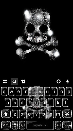 Glitter Diamond Skull Tema ekran görüntüsü