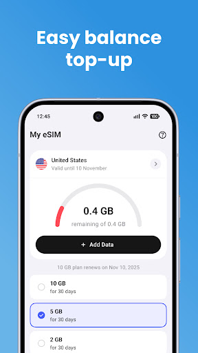 eSim Prepaid Mobile Travel App ekran görüntüsü