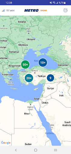 Metro Radar ekran görüntüsü