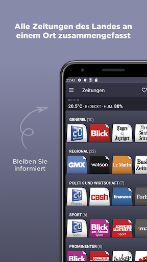 Schweizer Zeitungen ekran görüntüsü
