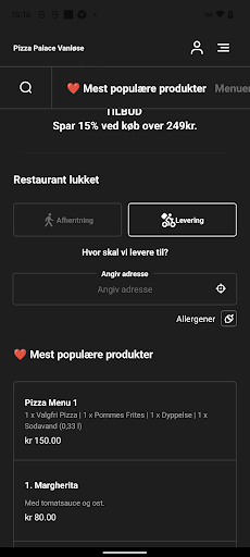 Pizza Palace Vanløse ekran görüntüsü