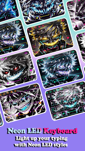 Neon Anime Mask Man Keyboard ekran görüntüsü