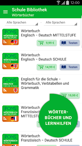 PONS Schule Bibliothek - alles ekran görüntüsü