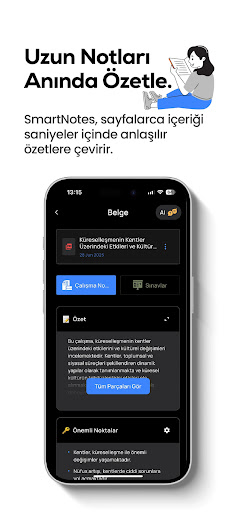 SmartNotes: AI Özet ve Sorular ekran görüntüsü
