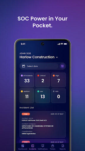 Xcitium Mobile SOC ekran görüntüsü