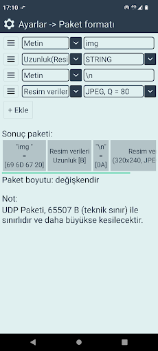 UDP Kamera ekran görüntüsü