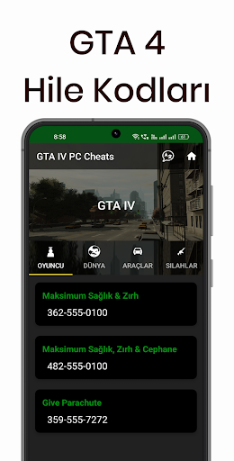 GTA Hile Kodları ekran görüntüsü