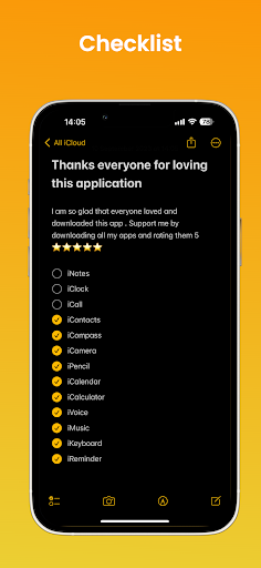 Note OS 26 - Phone 17 Notes ekran görüntüsü