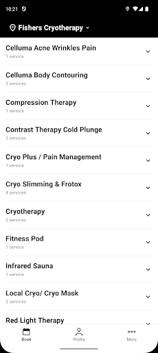 Fishers Cryotherapy ekran görüntüsü